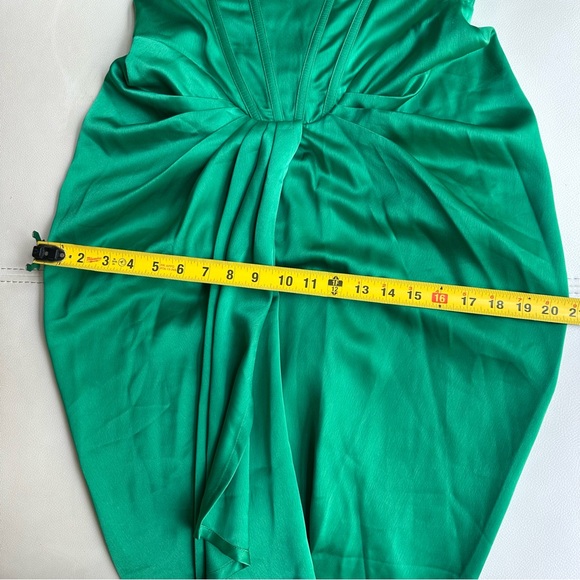 NWT Miss Circle Hedy Green Satin Corset Dress size large - Picture 9 of 12